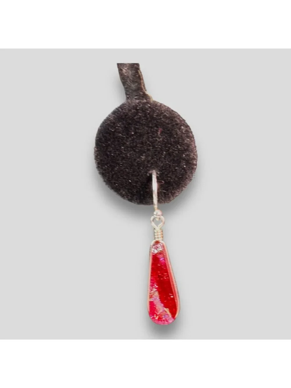 Handmade Red & Black Teardrop Dangle Earrings With Silver Hooks - Lightweight &